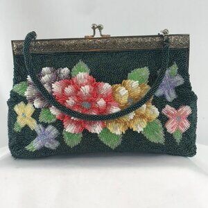 Vintage Multi-Coloured 50s-Style Beaded Clutch